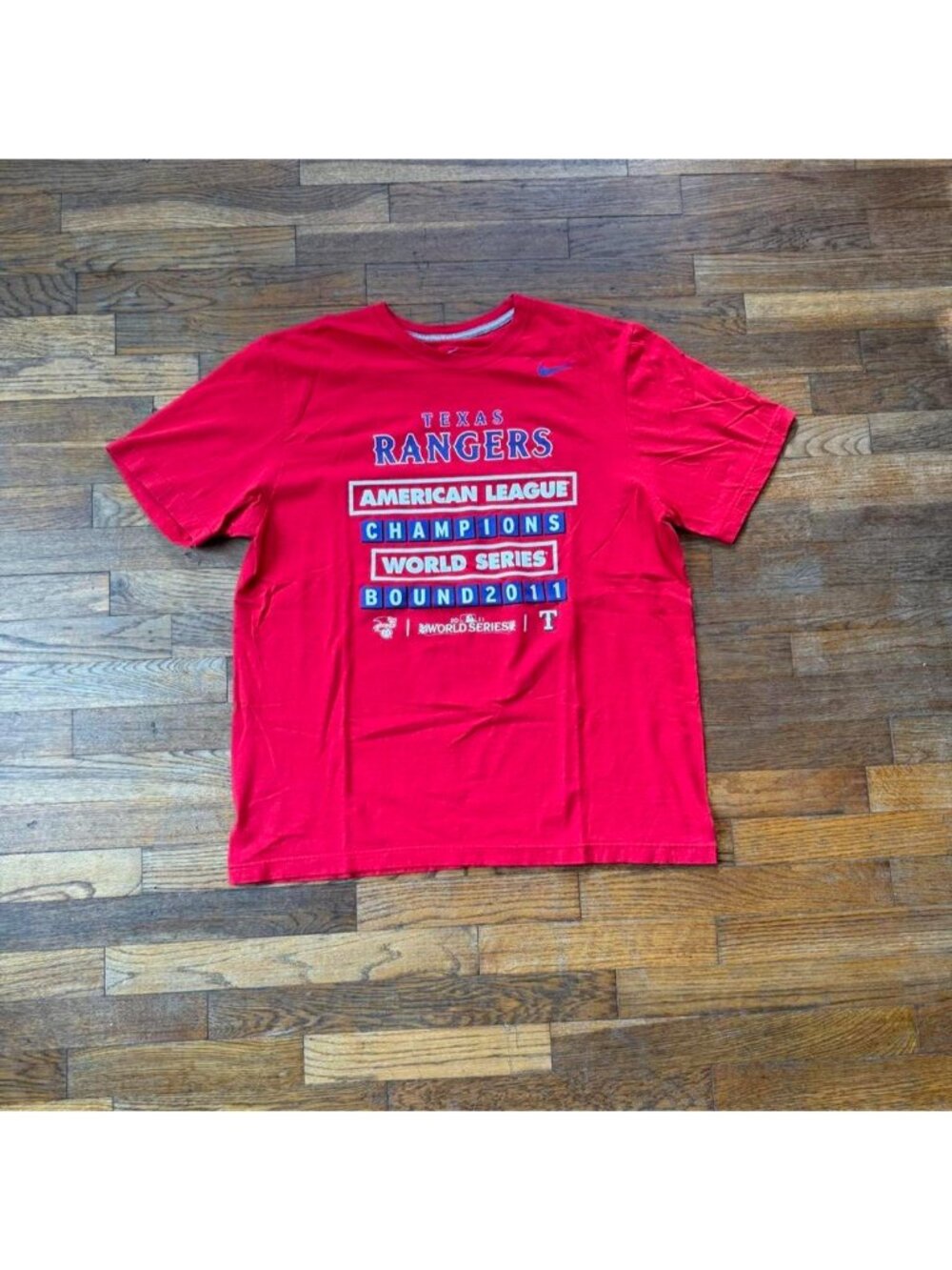 Nike Texas Rangers 2011 World Series Bound red t-shirt